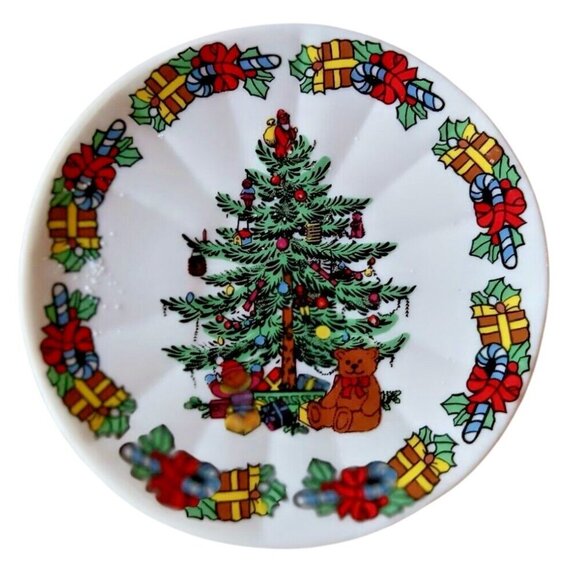 Formalities By Baum Bros Christmas Tree Tea Set & Plates For 4 - Ceramic Holiday - Picture 7 of 13